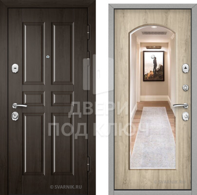 Входная дверь с зеркалом в офис ДПК-10474